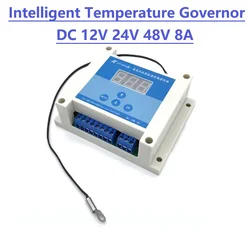 12V 24V 48V 8A PWM DC Fan Temperature Control Speed Regulation Controller Temp Display Monitor Digital Thermostat FAN Governor