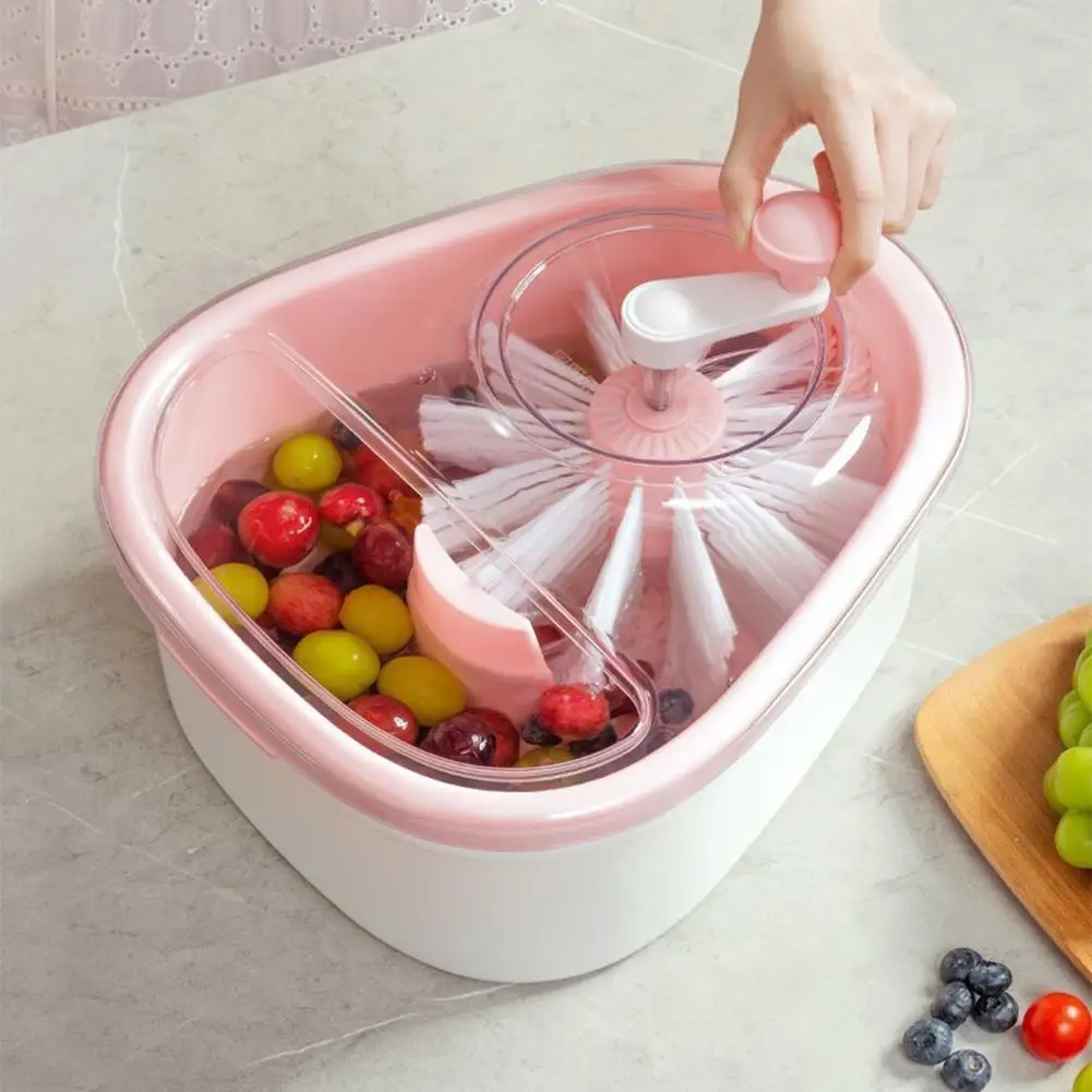 Fruit Washer Fruit Cleaner Spinner Swirling Berry Washing Bowl Fruit & Vegetable Washer 360° Vortex Cleaning Kitchen Colander To