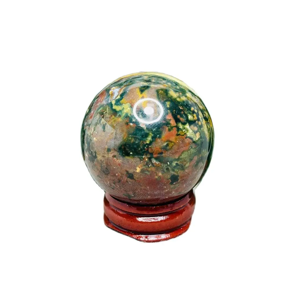 Natural Stone Colorful Ocean Jasper Agate Ball Home Room Garden Decoration Spiritual Gift Witchcraft Altar Prayer CrystalHealing