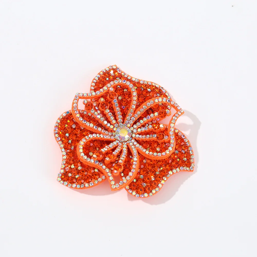 Three Dimensional Flower Cloth with Rhinestone Petal Decoration Patch DIY Clothing Decoration Accessories