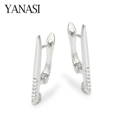 1 Pair 24MM 18K Gold/ Rhodium Plated Zircon Earring Hooks Jewellery Accessories Diy Earring Making Supplies