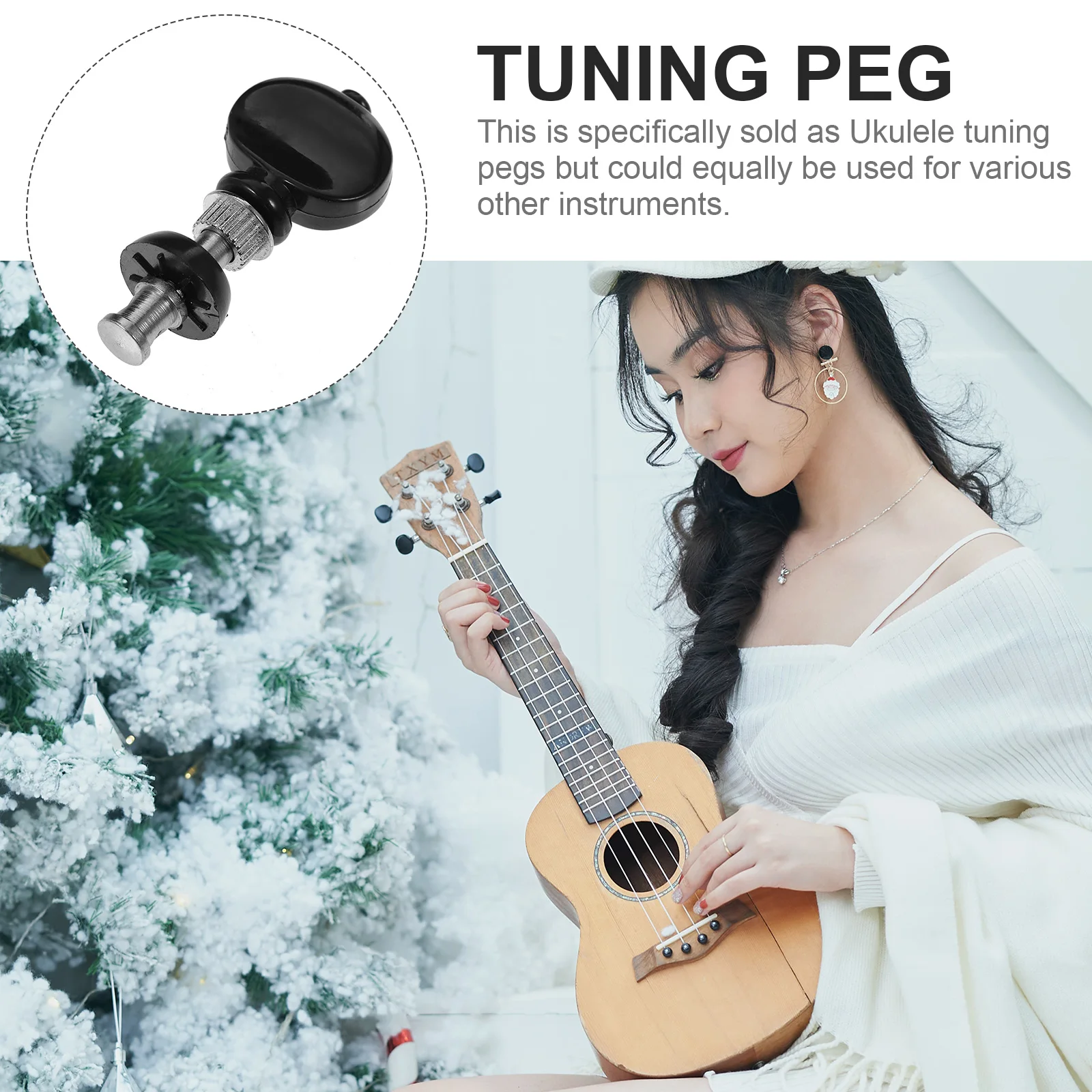

4 Pcs Ukulele Tuning Machines Key Part with Tuner Locking Pegs Parts Heads Tuners