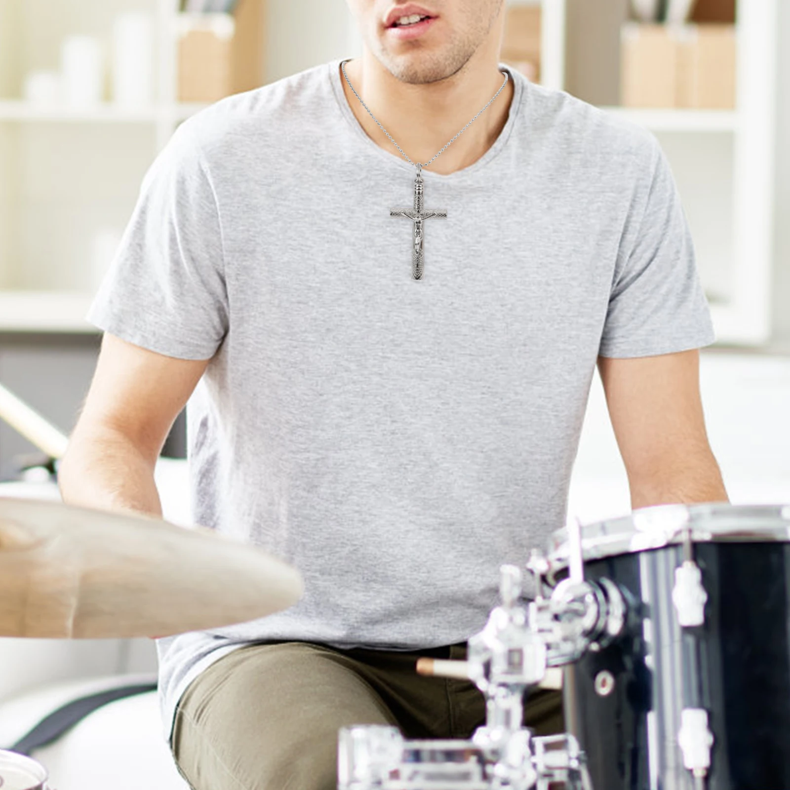 

Durable Zinc Alloy Cross Drum Key Easy Use Drum Tuning Tool Percussion Instrument Adjustment Silver Instrument Key