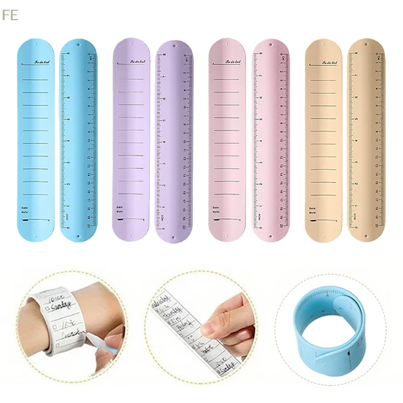 [F] Silicone Wristband Memo Pad Wristband Notebook Reusable Erasable To-Do List Bracelet Curve Ruler Multi-Functional