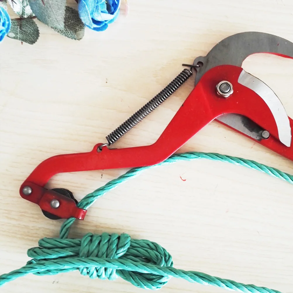 

Double Pulley Pruning Shears Ergonomic Cushion Shock Absorber Wire Cutting Notch Sturdy Gardening Tool For
