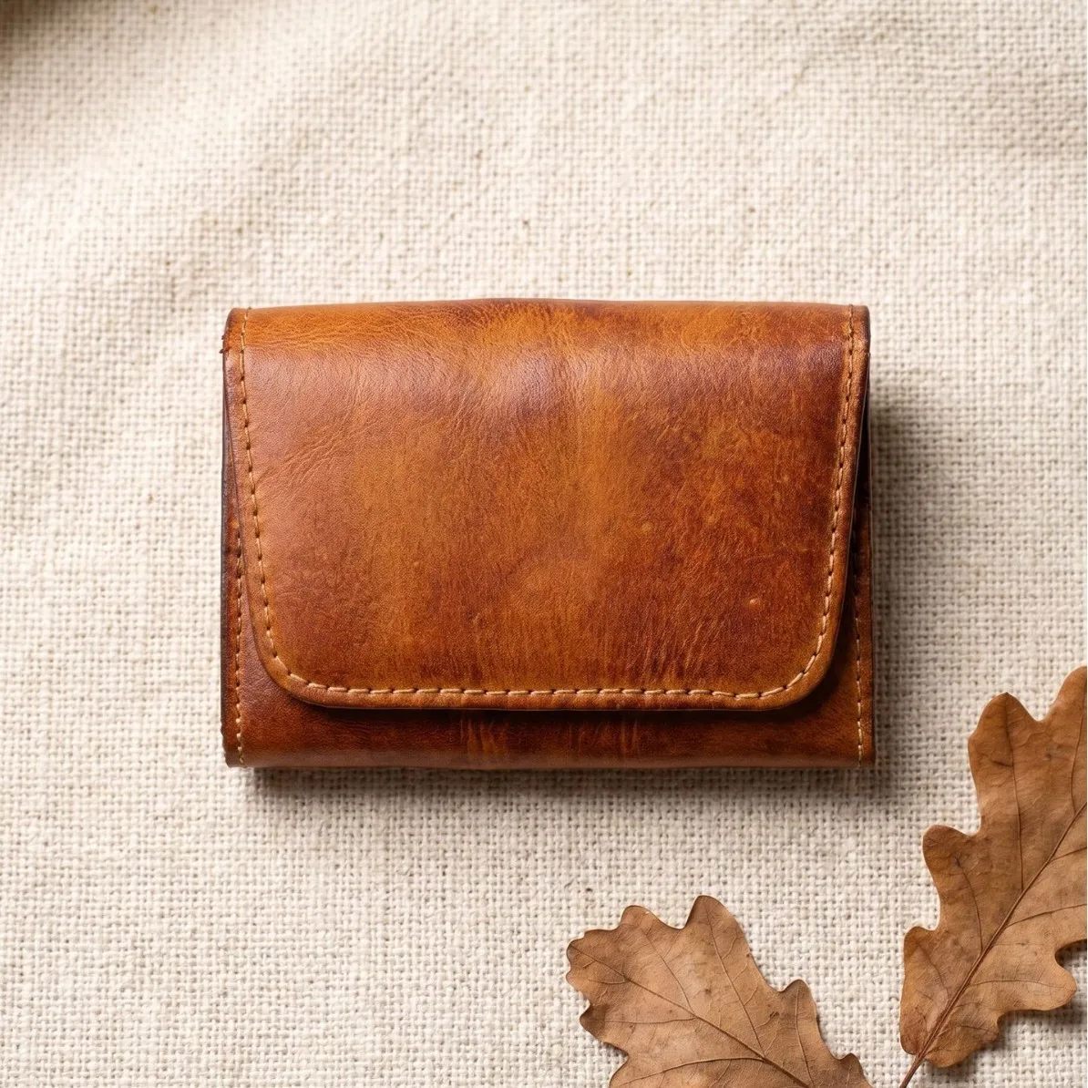 Cowhide Vegetable Tanned Leather Creative Organ Card Bag Card Clip Retro and Old Washed Cowhide Simple Driver's License Card Bag