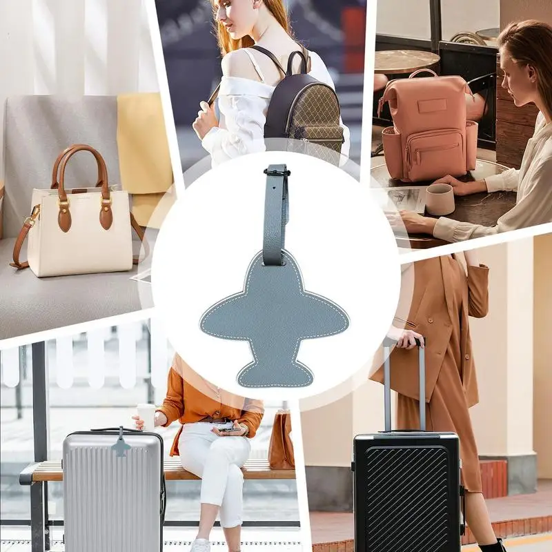 Etichetta per bagagli accessori da viaggio per aeroplani accessori per etichette in pelle Anti-perdita etichette per aeroplani all'aperto per zaino valigia per bagagli