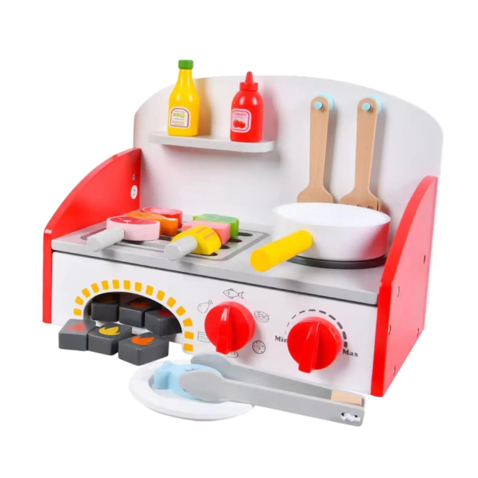 Jouet de barbecue en bois pour enfants, jeu de simulation amusant, cadeaux d'anniversaire