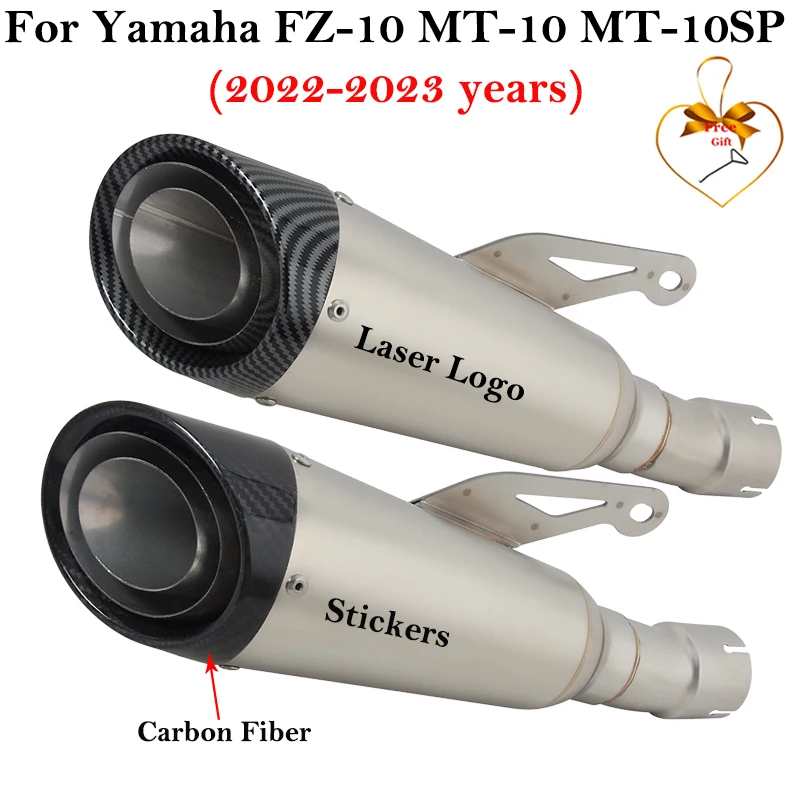 

For YAMAHA MT-10 MT-10SP FZ-10 MT10 FZ10 2022 2023 Motorcycle Exhaust Escape Systems Carbon Fiber Modify Muffler With Link Pipe