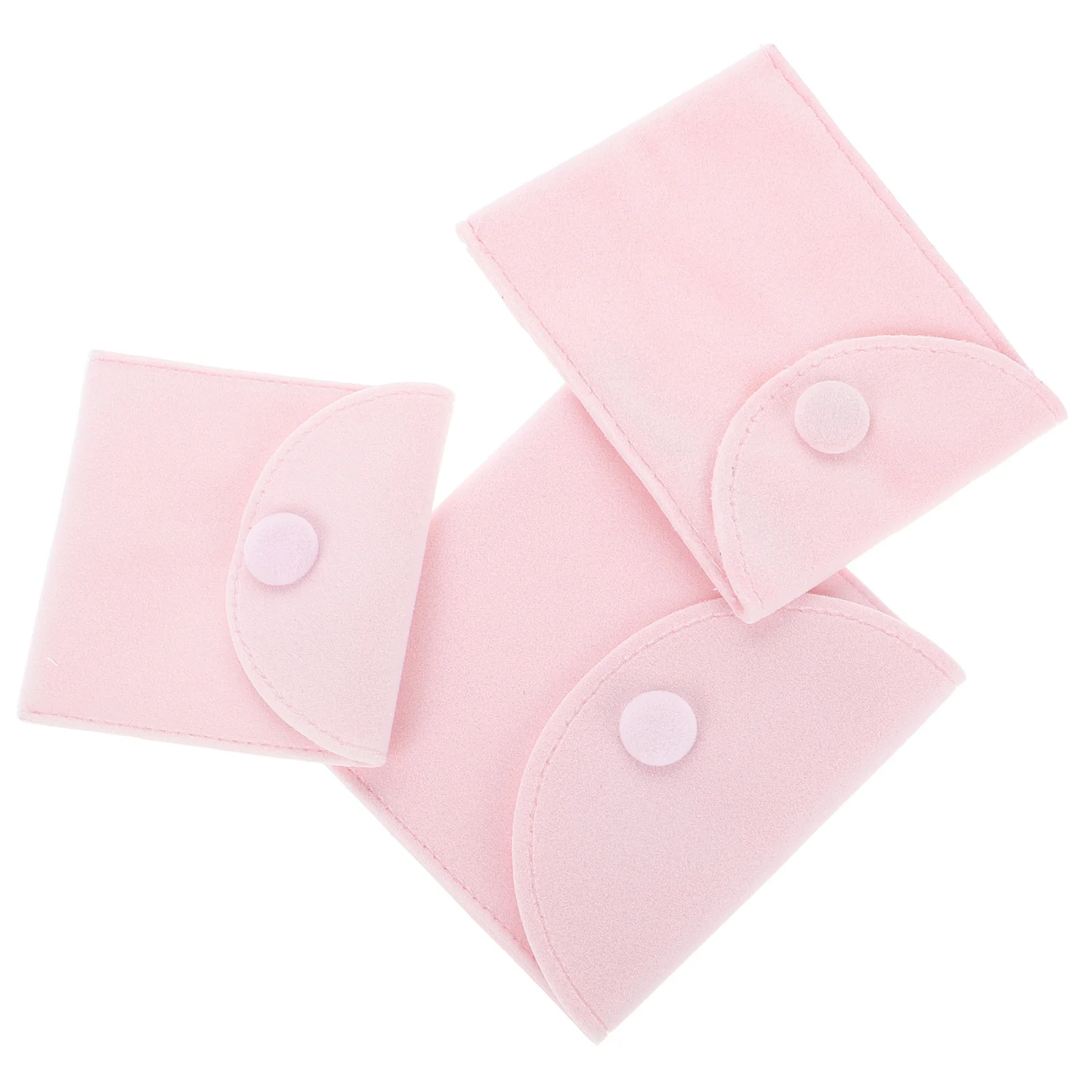 

3Pcs Mini Jewelry Organizer Pouches with Snap Button for Travel Home Storage of Rings Necklaces Bracelets Scratch-Resistant