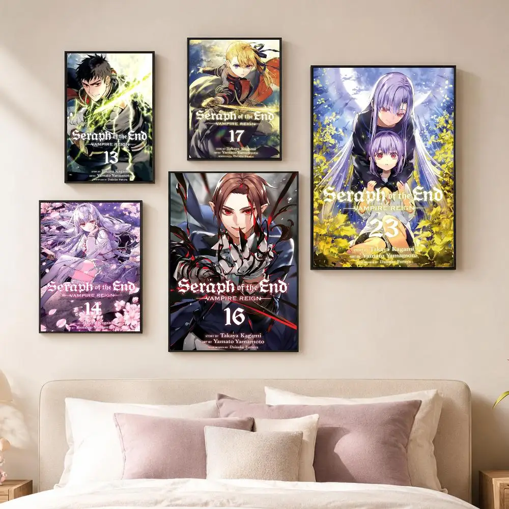 Anime S-Seraph of the End Poster Vintage PP Paper Wall Art Home Decor Print for Bedroom Living Room Aesthetic Gift