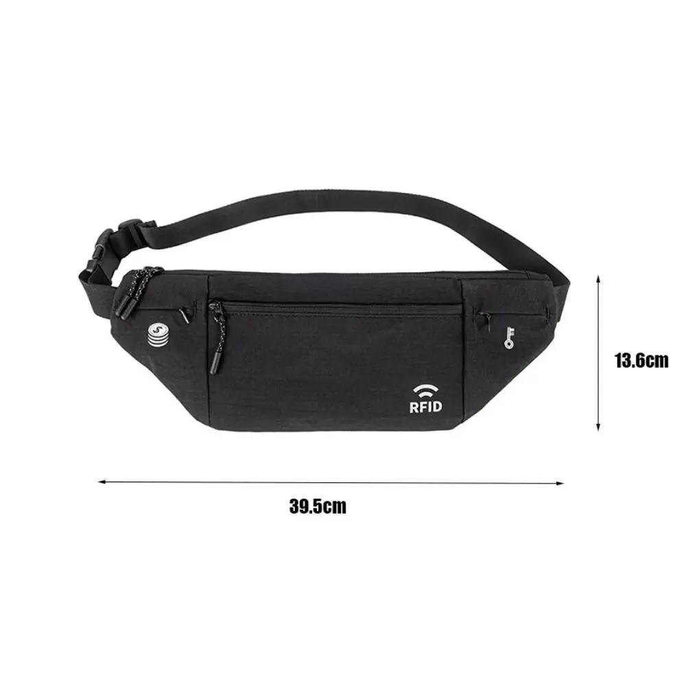 Security Anti RFID Waist Pack Adjustable Strap Multiple Pockets Invisible Travel Waist Packs Waterproof Breathable Fabric