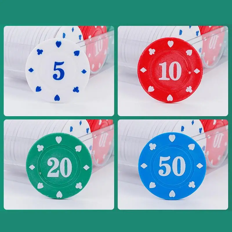 Card Game Chips Set 100pcs Digital Poker Chips With Flexibility And Durability Gambling Traveling Poker Set Great For Casual