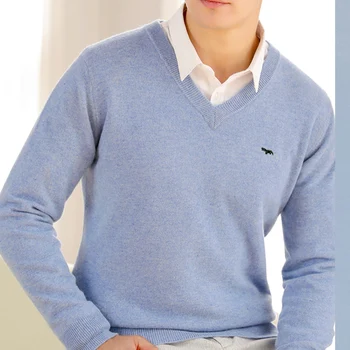 Plus Größe 5XL Herren 60 Nerz Kaschmirpullover V-Ausschnitt Pullover Strick Winter Langarm High-End-Pullover Wollbodenhemd