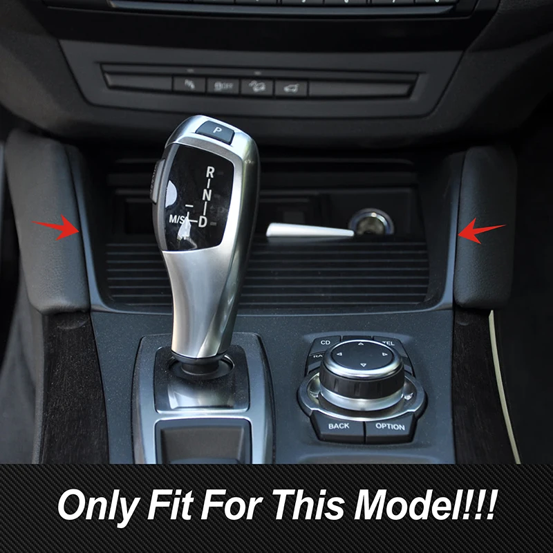 For BMW X6 E71 2009-2014  Car Central Control Water Cup Holder Side Decorative Frame Trim Stainless Steel Interior Accessories