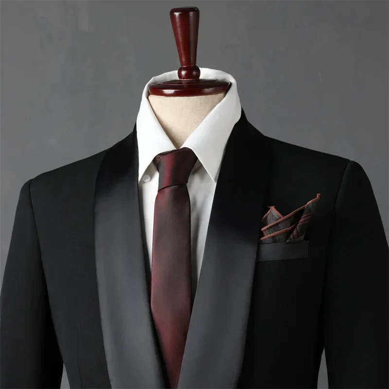 (37) Customized New Men's Slim Fit Business Groom's Suits and Wedding Formal Wear