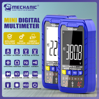MECHANIC Pro Mini Digital Multimeter True RMS AC/DC Voltage Current Auto Range Tester Capacitance Ohm Hz Diode Continuity NCV