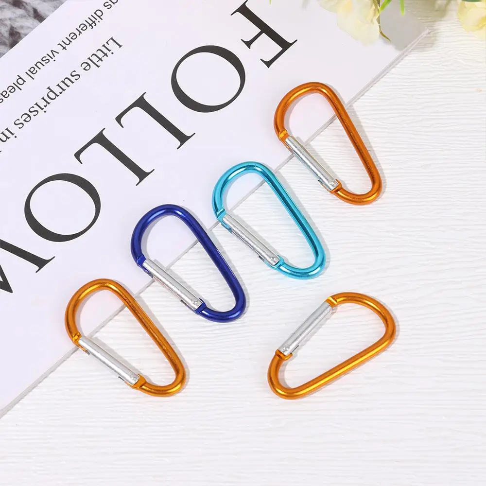 5/10Pcs Multi Colors Outdoor Sports Keychain Aluminium Alloy Random Color Bottle Buckle Climbing Button Carabiner Outdoor Tool