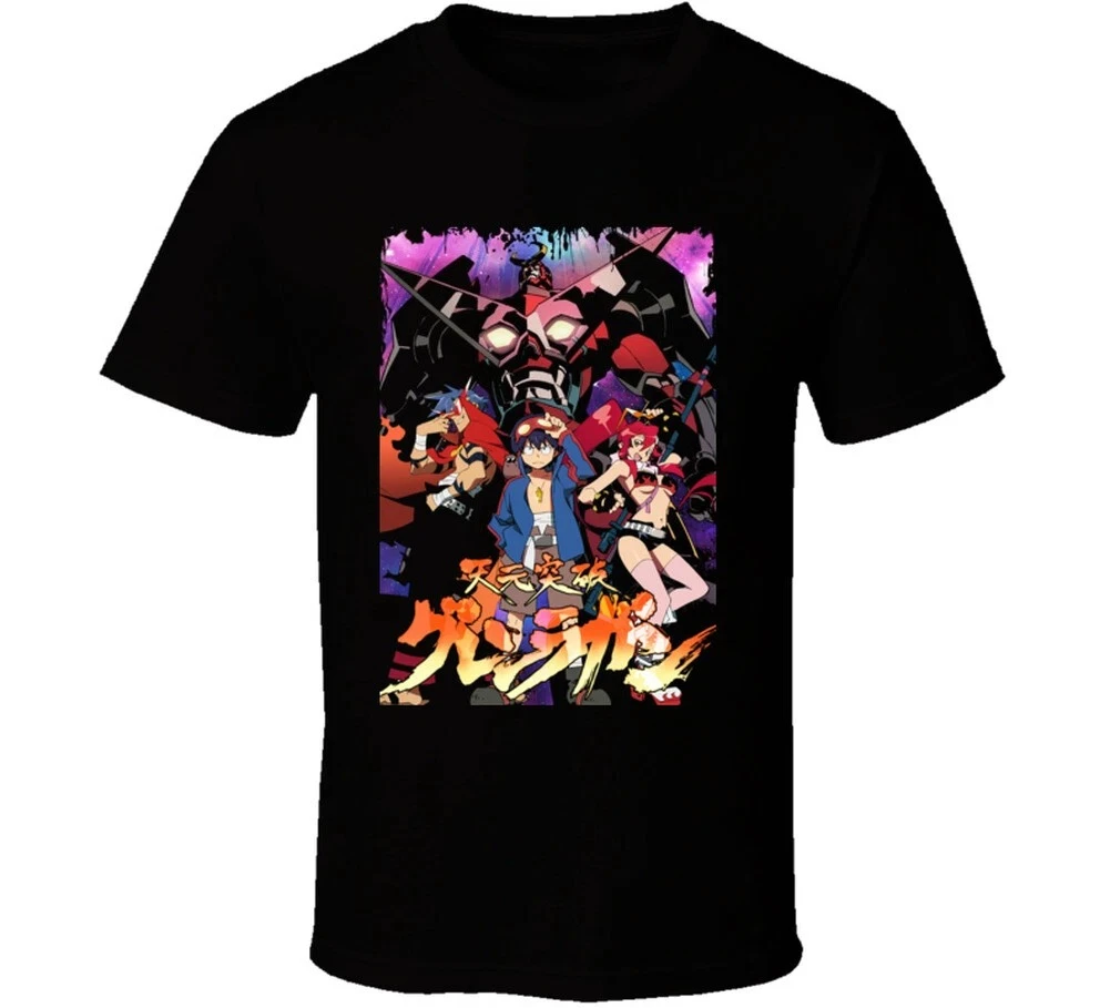 Camiseta de manga corta con cuello redondo para hombre, camiseta de la serie de televisión de Anime Tengen Toppa Gurren Lagann, Año Nuevo 2026