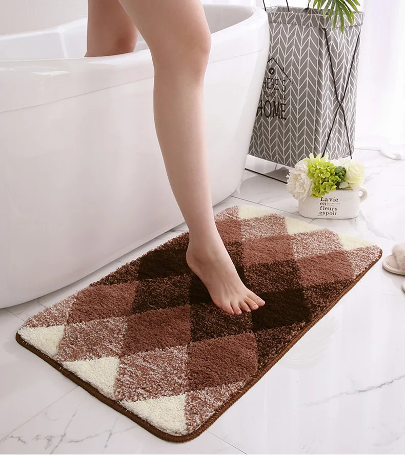 

Non Slip Bath Mat with Skid Resistant Backing Super Absorbent Quick Drying Plush and Comfortable for Home Hotel Bathroom Safety