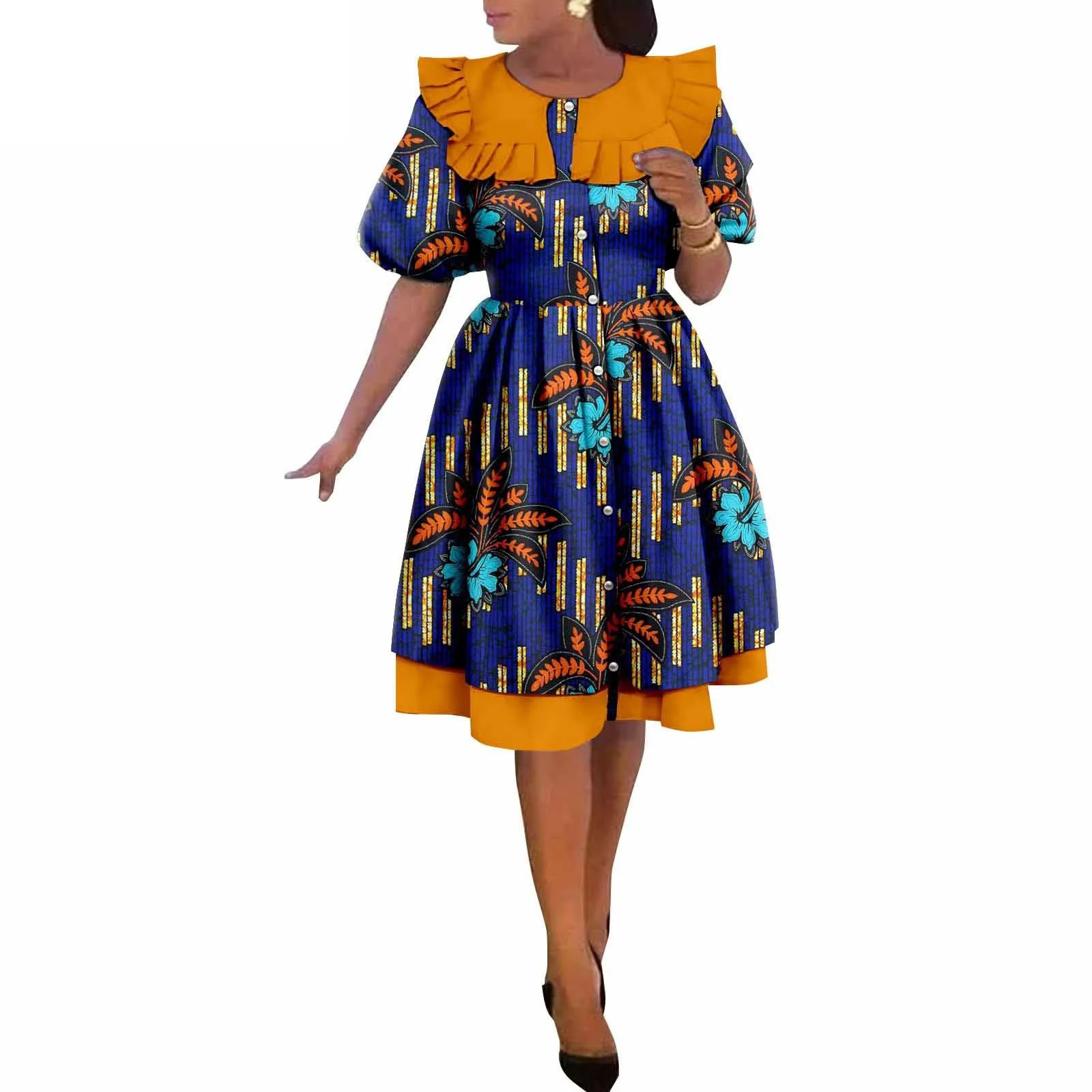 African Dresses for Women Elegant Ladies Mermaid Wedding Evening Party Dress Ankara Attire Traditional Outfits High Waist Print