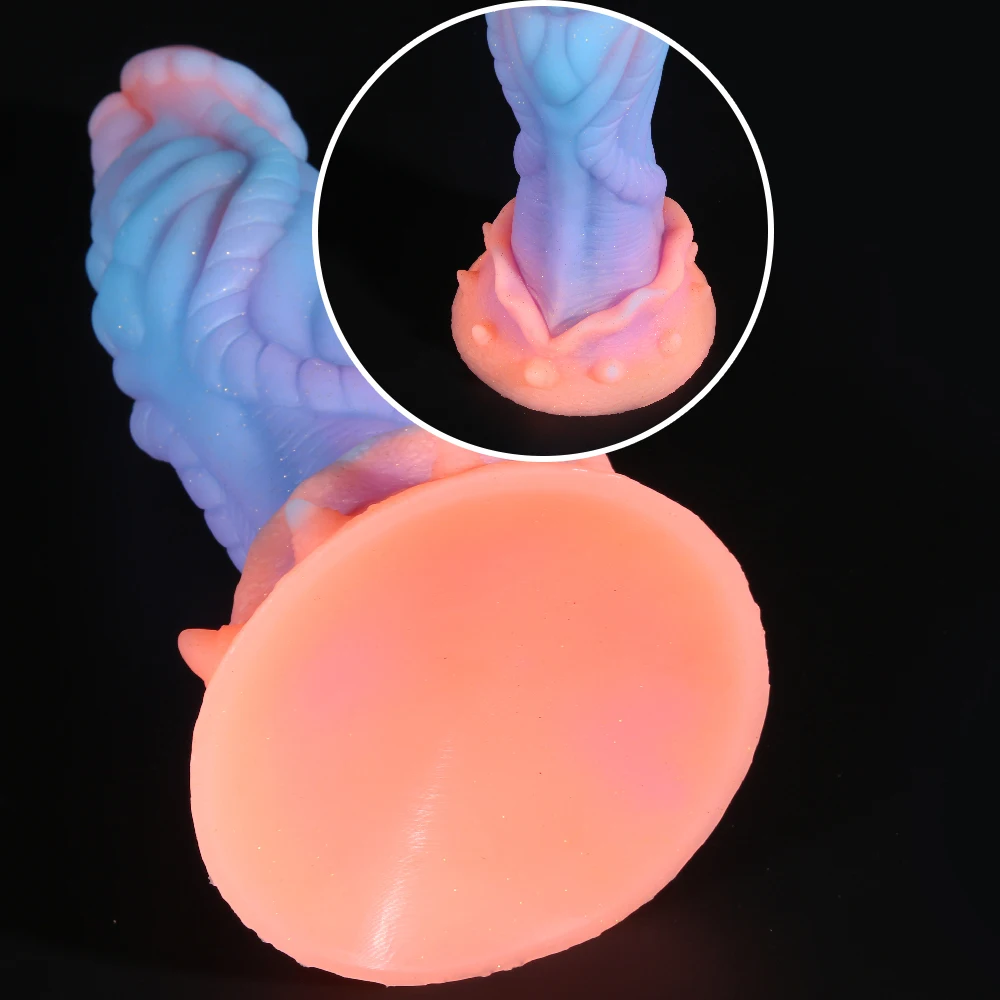 Luminous Silicone Dildo Monster Anal Plug Stimulate Vagina Anus Big Butt Plug Soft Dick with Sucker Anal Dilator Adult Sex Toys