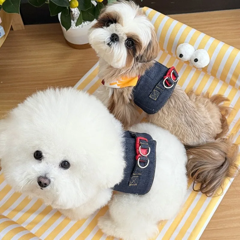 

Cute Pet Traction 1/Pic Pet Clothes Cat Teddy Vest Striped Walker Yorkshire Can Traction Cowboy Vest Dog Harness Accessories