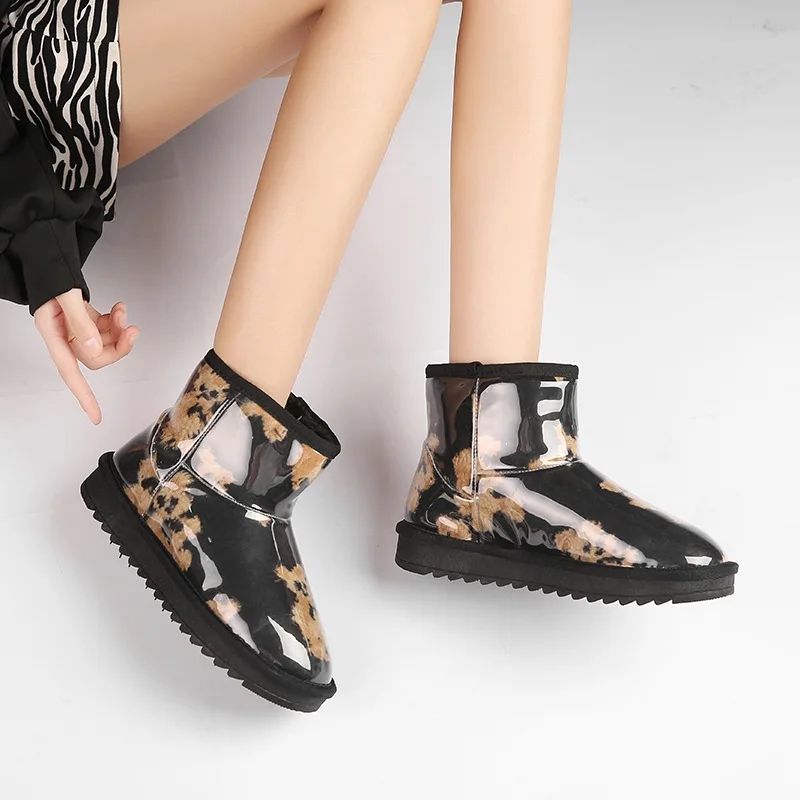 Ankle Boot for Women Winter Shoes 2022 New In Plus Velvet Warm Snow Boots Female Comfort Walking Footwear Botas Estampadas Mujer