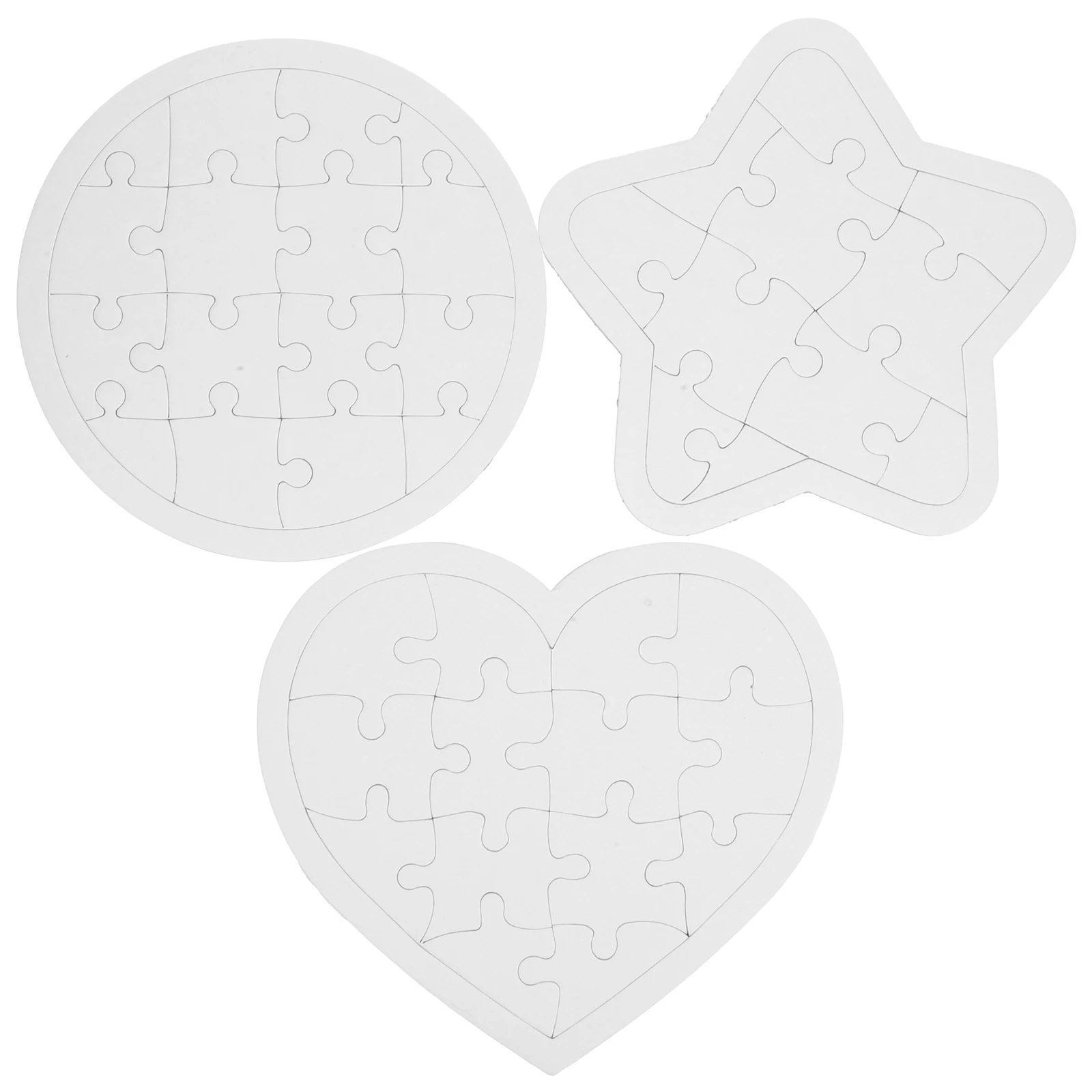

6pcs Coloring Puzzle Blank DIY Drawing Toy Paper Kid Children Toddler Safe Rounded Edges Reusable Craft Project