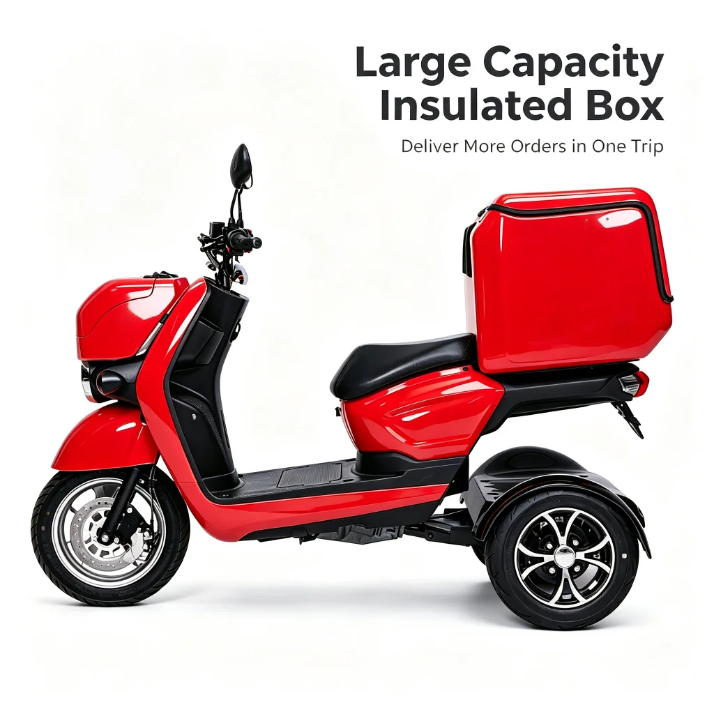 DXY electric freight tricycle, three-wheeled 60V aluminum electric tricycle, for last-mile food delivery