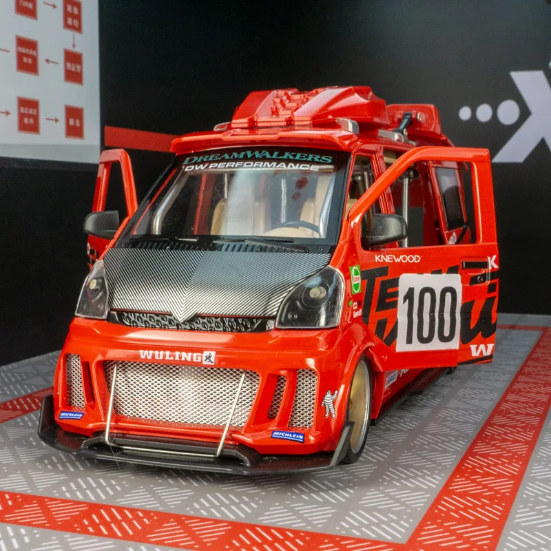 1:24 simulação liga modelo de carro jdm som e luz van porta e capô do motor tronco pode ser aberto