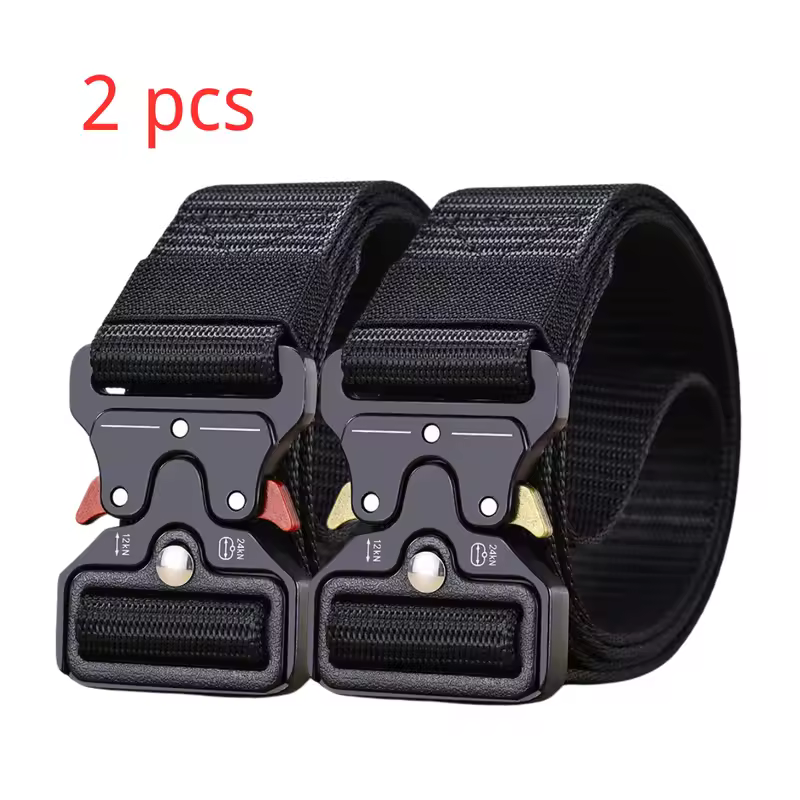Red Ears Plastic buckle tactical belt men's multifunctional military fan canvas belt outdoor faux nylon training waist belt - Image 30