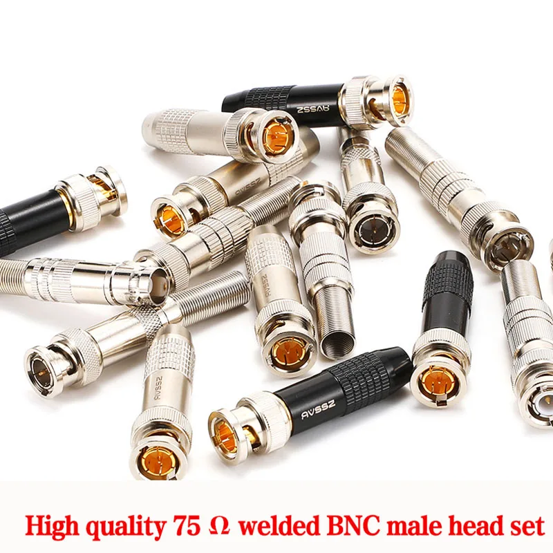 

BNC 75 ohm Q9 Male And Female Plug HD-SDI Digital High Definition EasyTo Weld BNC Connector 2K Audio Video Camera HIFI
