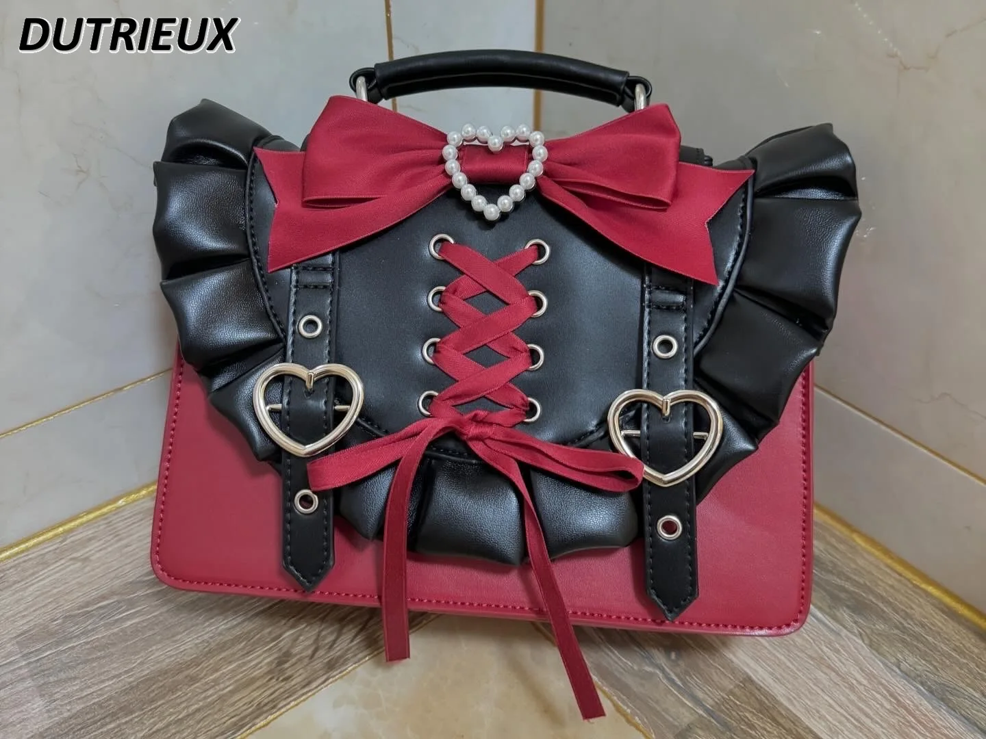 Bowknot Love Messenger Bag Female Mine Mass-Produced Japanese Style Fashion 2024 New Sweet Cute Crossbody Bags for Women