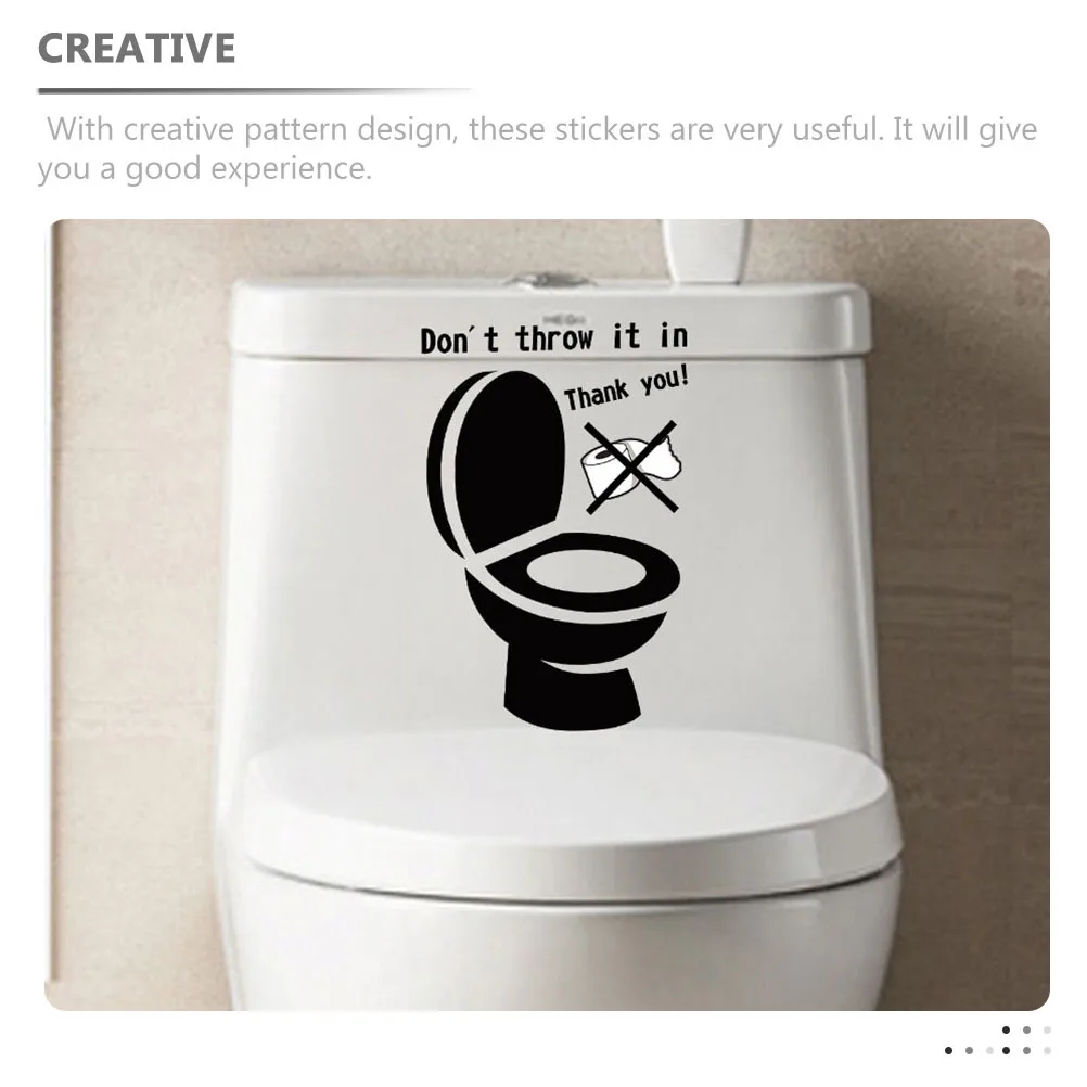 

3pcs Toilet Seat Sticker Frosted Removable Bathroom Decal Pvc Adhesive Home Wall Sticker For Smooth Surfaces Toilet Lid Cover