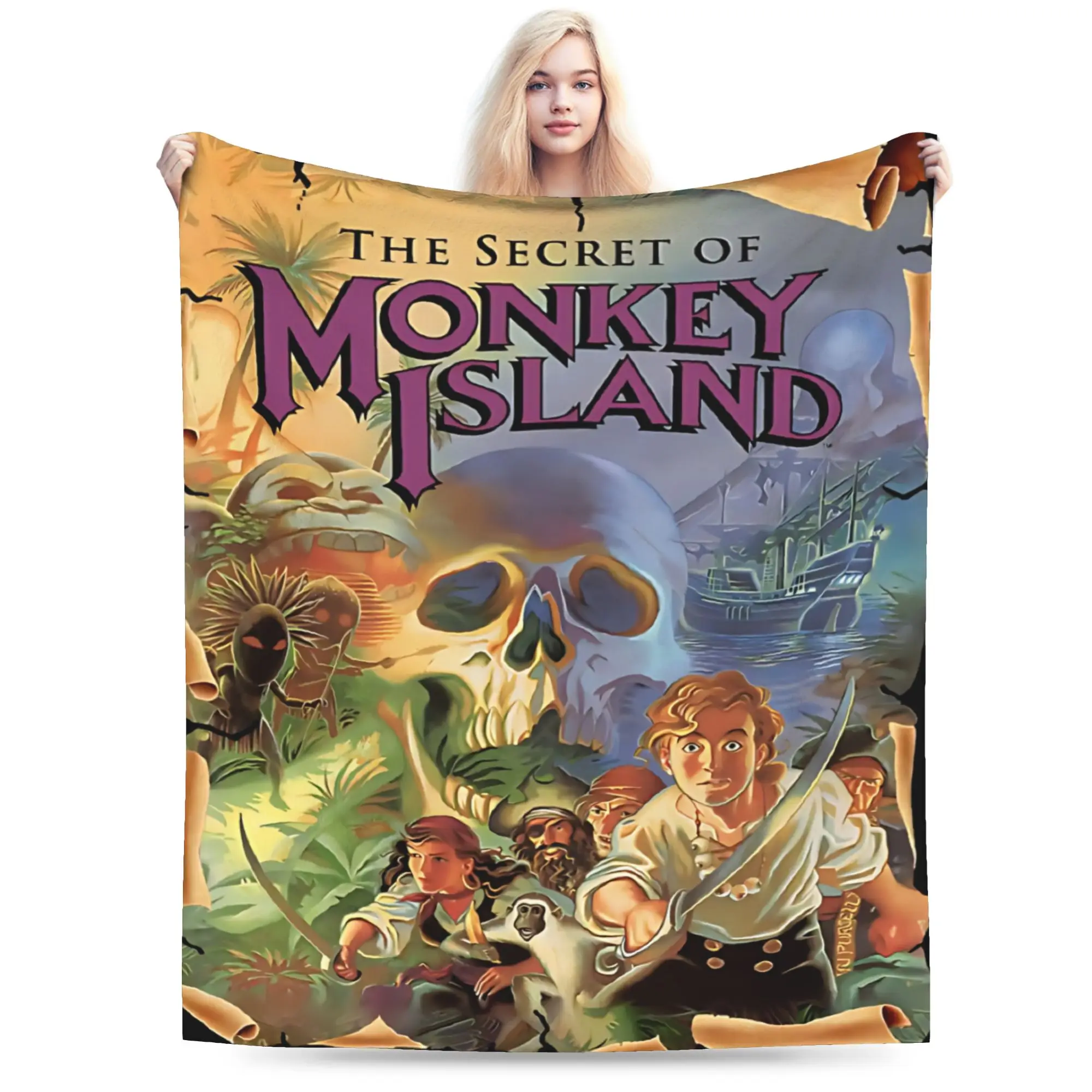 The Secret of Monkey Island 2 Blanket Cozy Soft  Throw Blankets for Sofa 50x60 Inch Multi-size Bedspreads