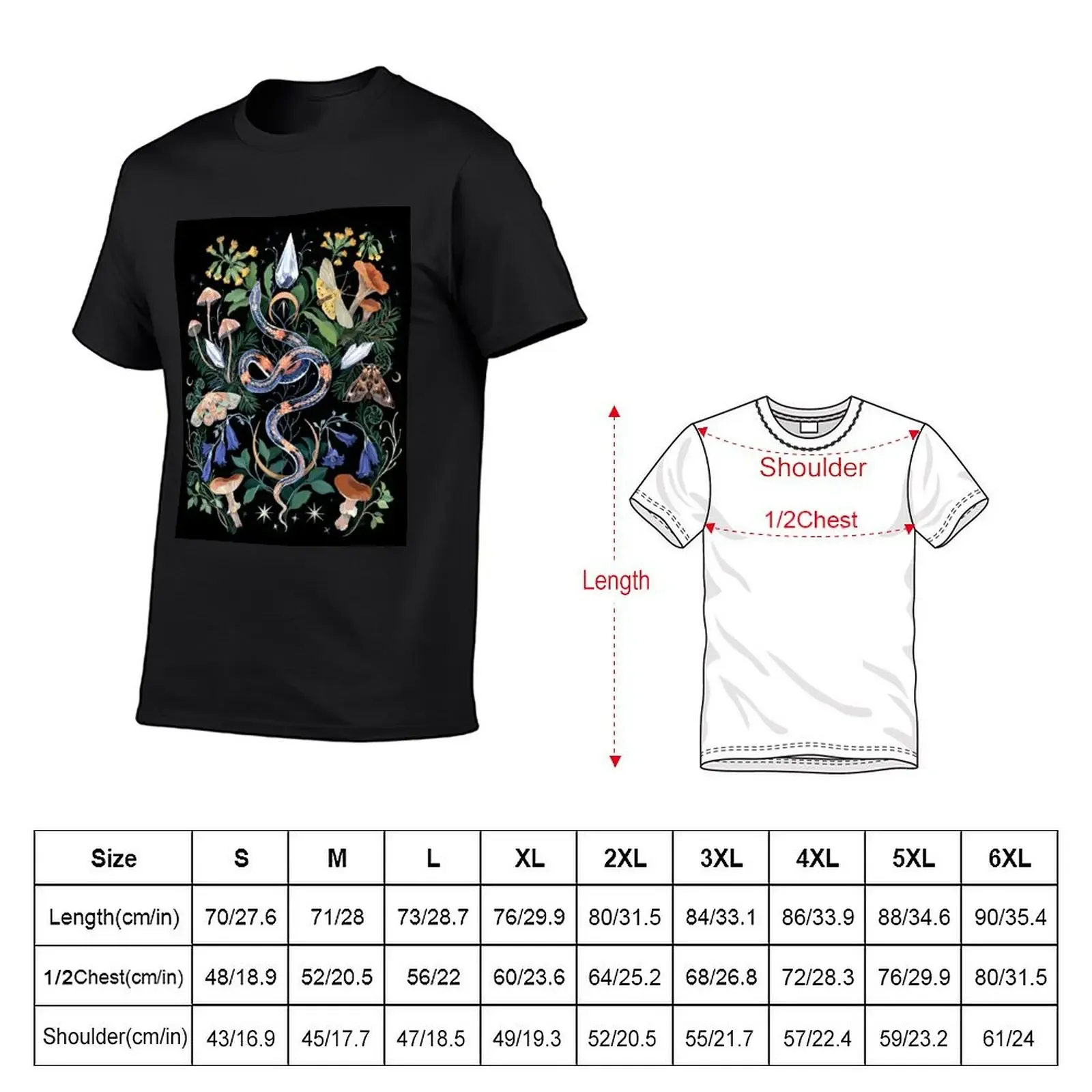 Mushrooms Snake Crystals T-Shirt rapper graphic tees customs design your own plain t shirts men