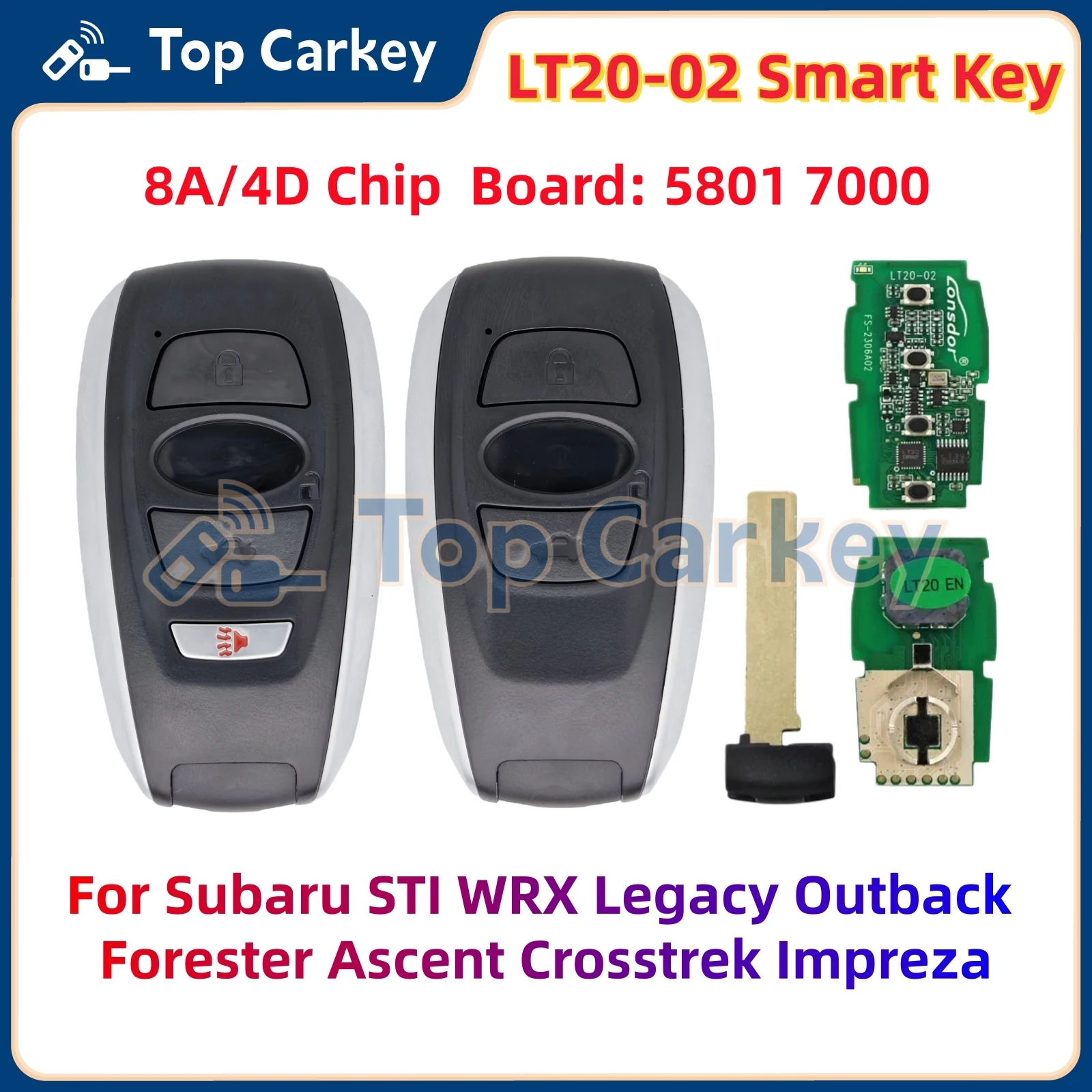 Lonsdor LT20-02 PCB Board 5801 7000 Support 4D 8A Chip for Subaru STI WRX Legacy Outback Forester Ascent Crosstrek Impreza