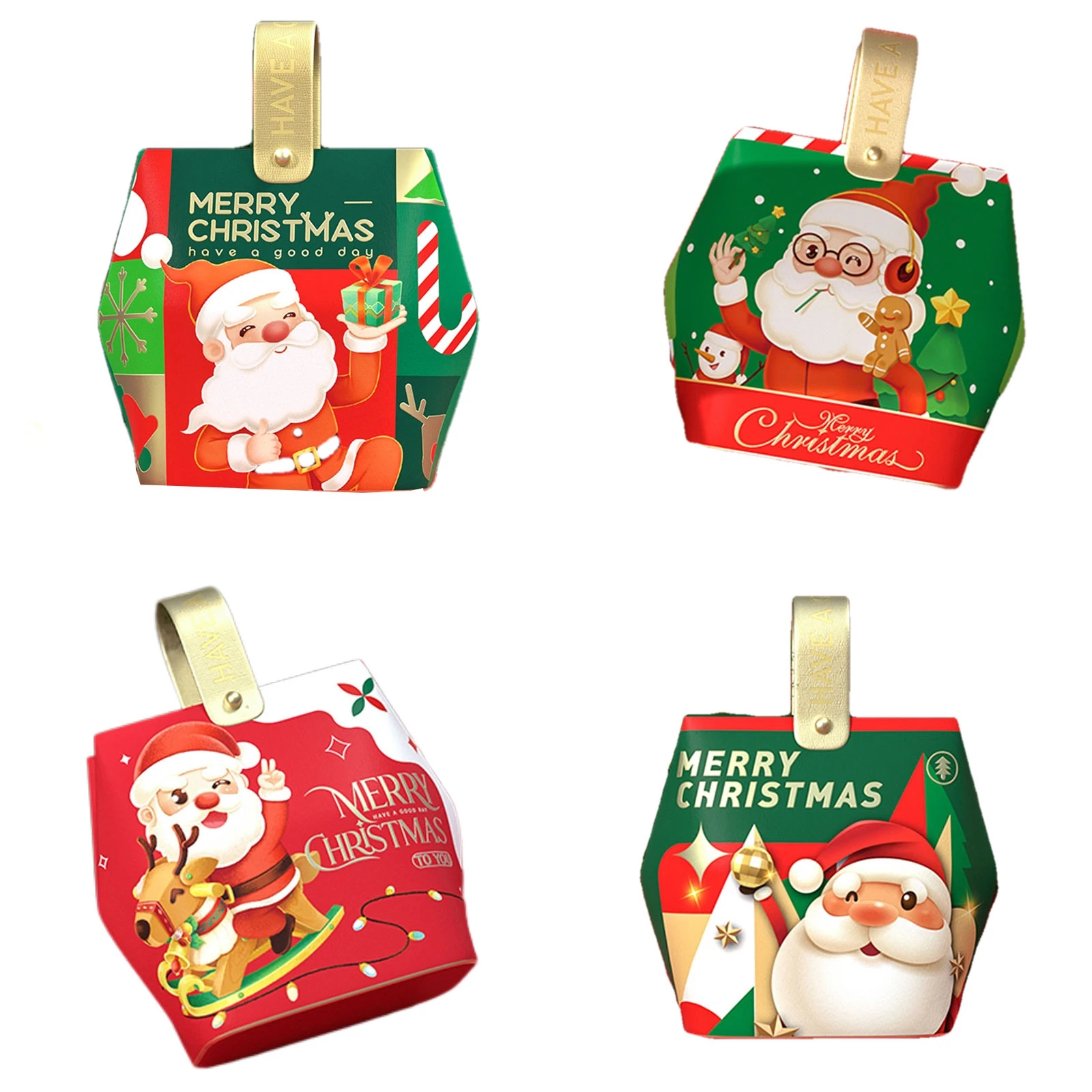 

10/20PCS Merry Christmas Candy Box Santa Claus Gift Box Navidad Natal Noel Party Decor Xmas Guests Packaging Paper Box Supplies