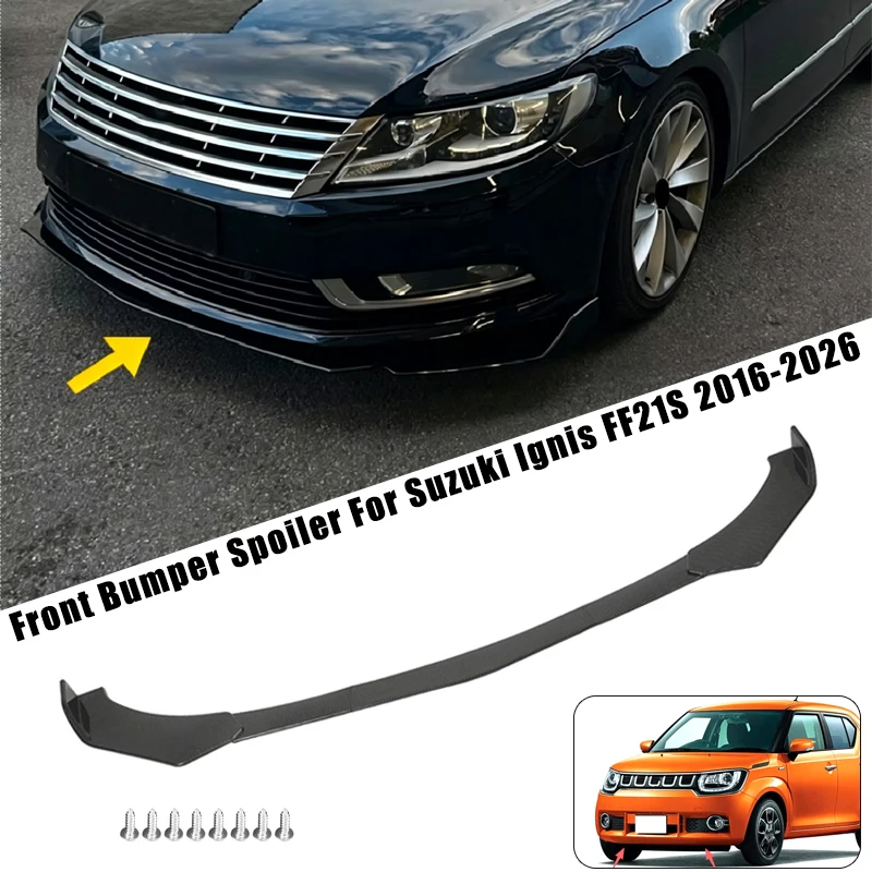 Sport Front Bumper Splitter Spoiler Lip For Suzuki Ignis FF21S 2016-2026 5Pcs Adjustable Sectional Car Exterior Tuning Body Kit