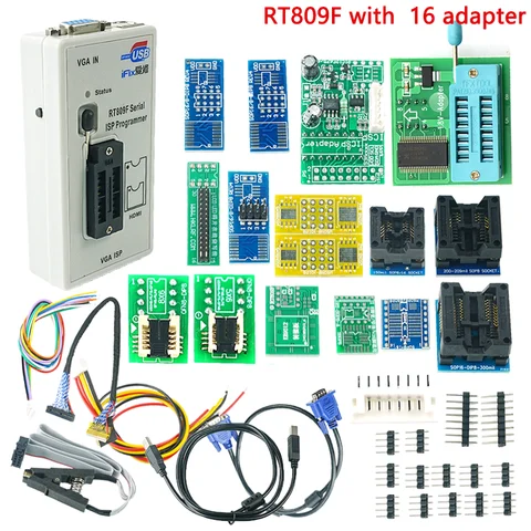 Original RT809F Serial ISP Programmer with Full adapters EDID cable ICSP bios Universal Programmer