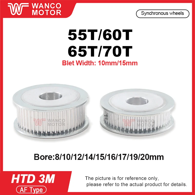 HTD 3M Synchronous Wheel 3M Belt Pulley 55Teeth 60Teeth 65Teeth 70Teeth HTD3M AF 55T 60T 65T 70T  HTD3M Timing Pulley