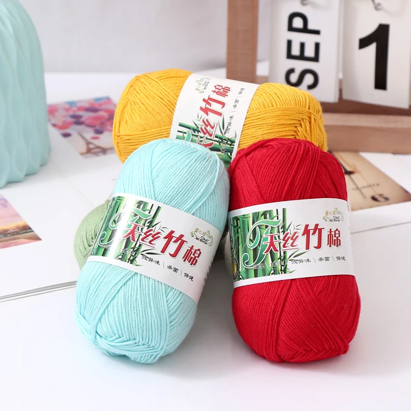 1Pc 50g  hand knitting Bamboo Yarn Crochet hand knit yarn line to knit for crocheting threads handmade DIY sweater doll hat