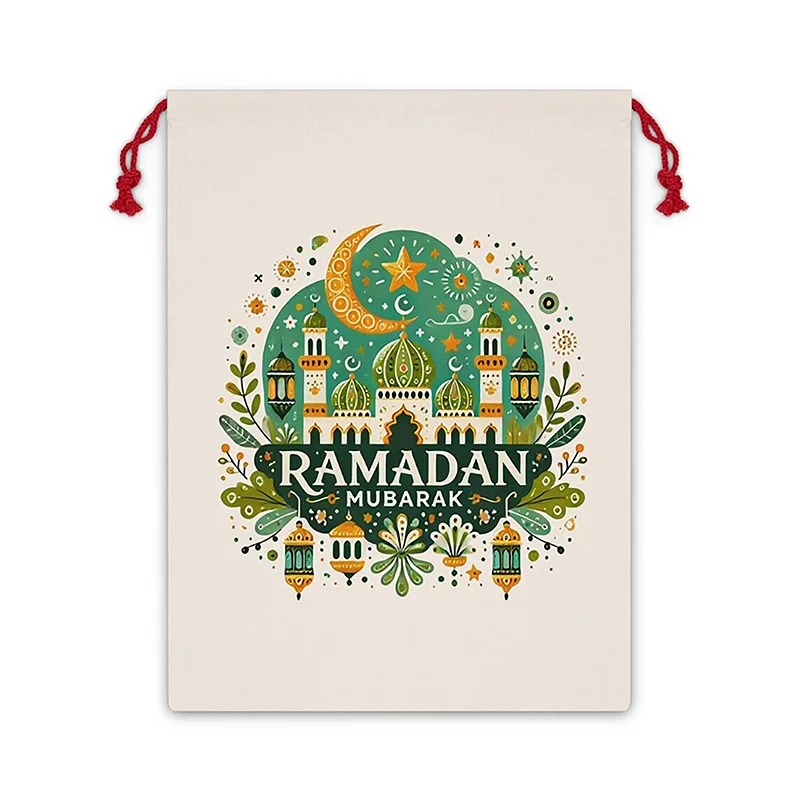 Masjid Mosque Ramadan Mubarak Gift Bag Eid Al-Fitr Muslim Islamic Kareem Eid Mubarak Decoration Family Kid Gift Keepsake Present