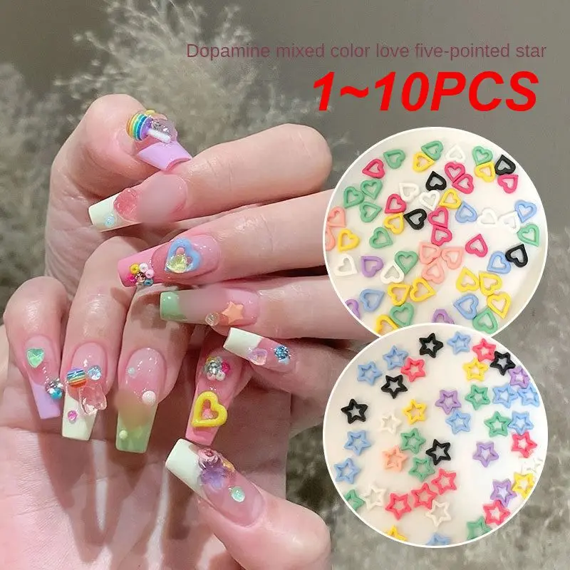 1~10PCS Cute Jewelry Sweet Color Nail Accessories Mini Lovely Rhinestones/ornaments Resin Jewelry Peach Heart