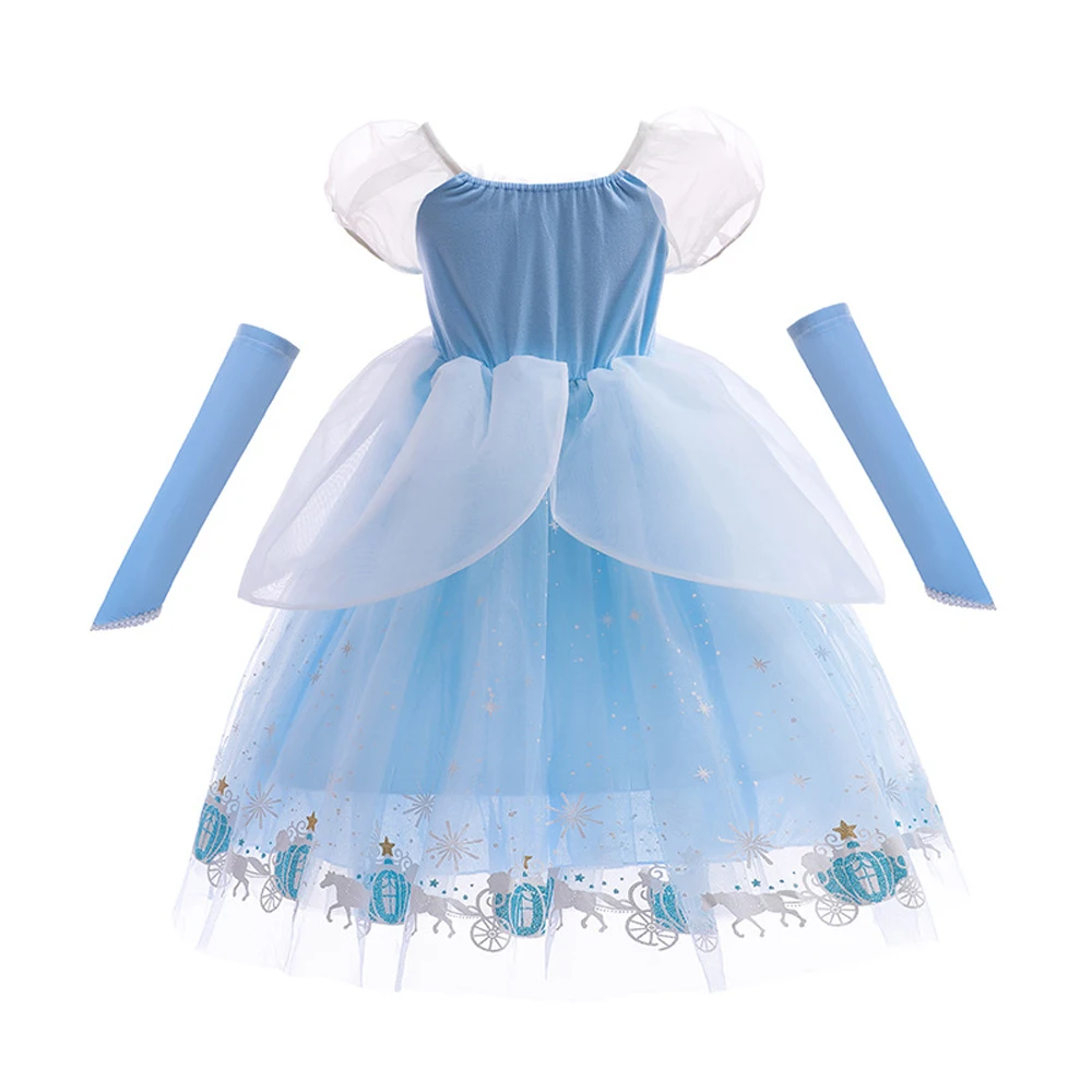 Vestido de Cenicienta para niña, traje de princesa de Halloween, Cosplay, vestidos de baile, disfraz de Navidad, regalo de fiesta de cumpleaños, 2-10T, lentejuelas, calabaza