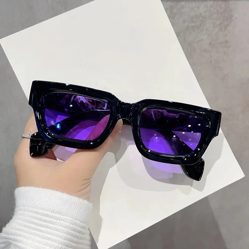 Retro Rectangle Women Punk Sunglasses Shades UV400 Fashion Brand Designer Jelly Grey Square Men Sun Glasses