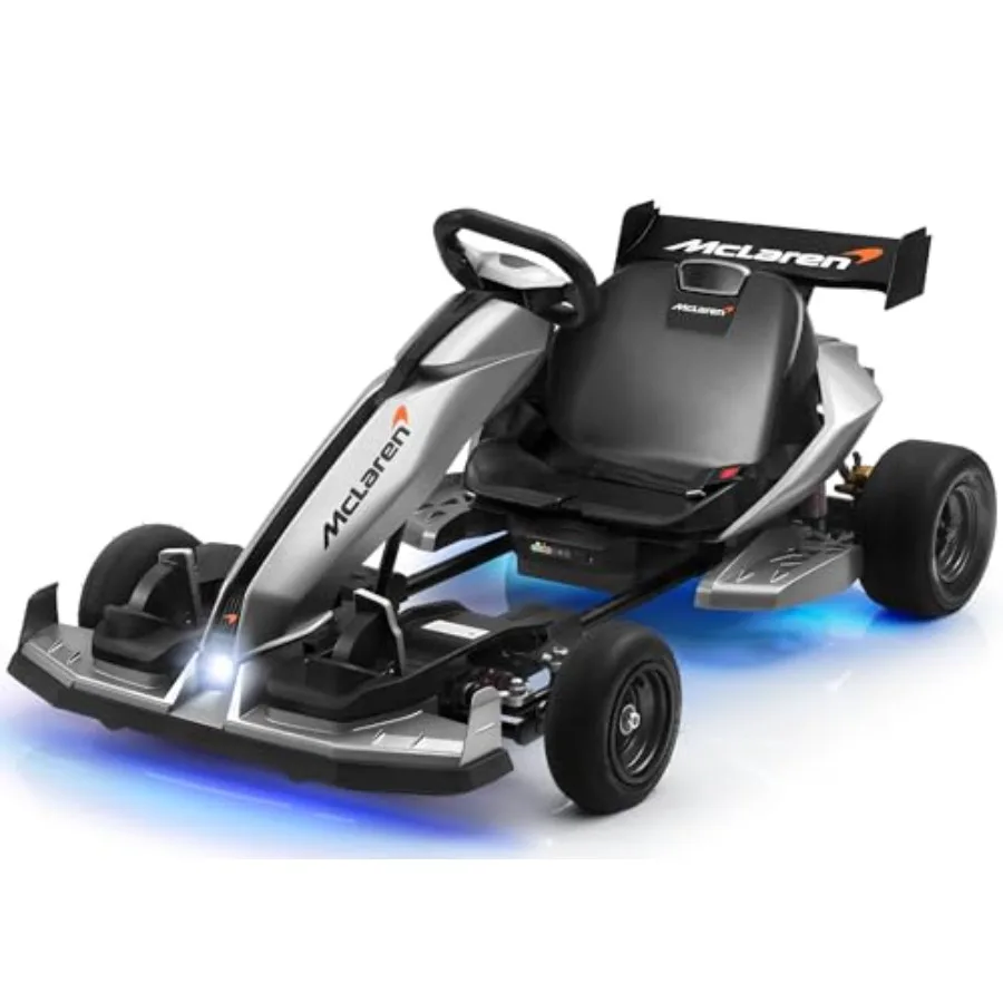 

48V Electric Go Kart for Teens 14+ with McLaren Design Licensed Top Speed 15 MPH Handbrake 3-Speed Transmission Adjustable Seat