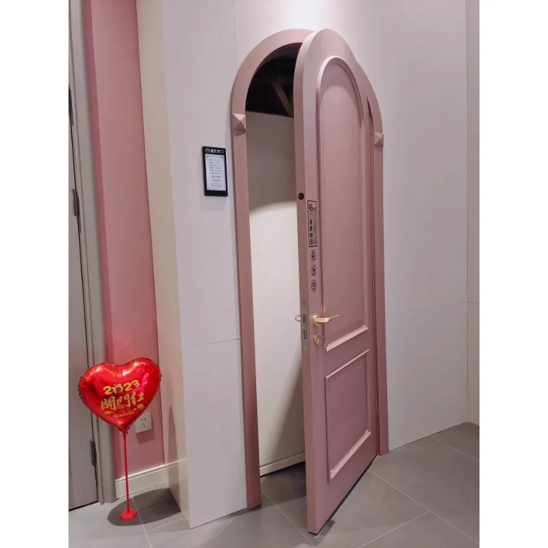 

French retro door swing simple modern curved door kitchen living room European balcony door arch bedroom Durable furniture