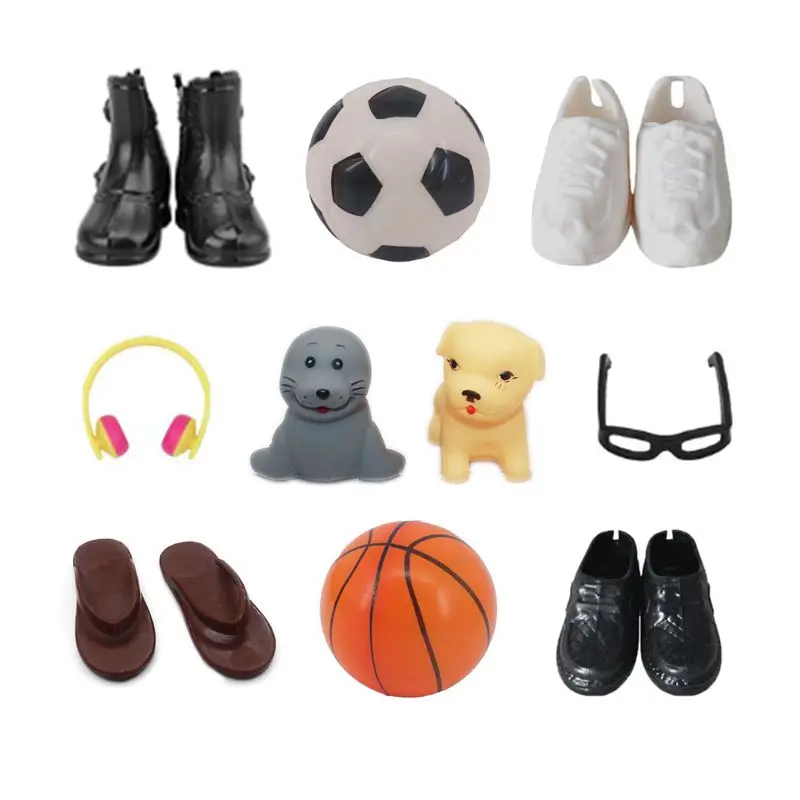 Mini Balls Toys Kawaii 14 Items /Lot Free Shipping Doll Accessories Pets Ken Shoes For Barbie Lover DIY Dressing Best Present